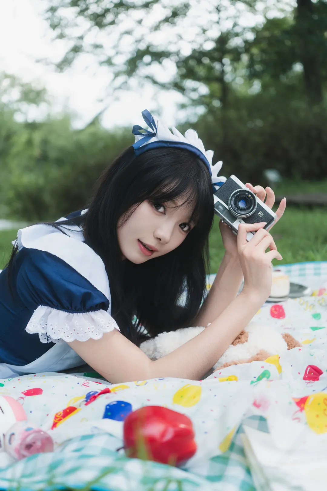 西溪湿地的夏日天使女仆装泡泡机写真 - 第 8 张
