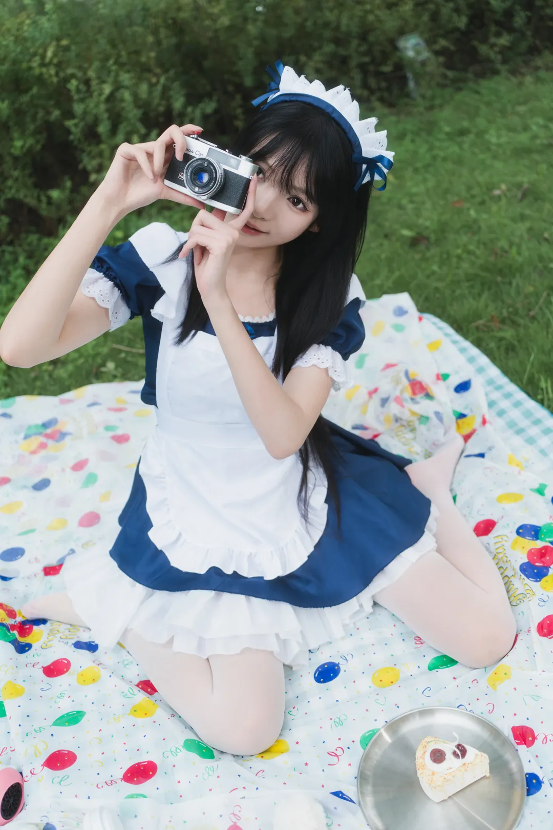 西溪湿地的夏日天使女仆装泡泡机写真 - 第 9 张