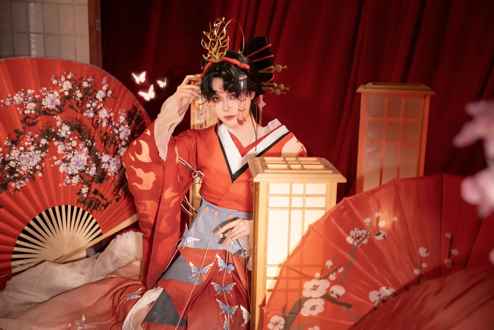 【不知火cos】阴阳师蝶步韶华，浴火重生的红蝶舞 - 第 4 张
