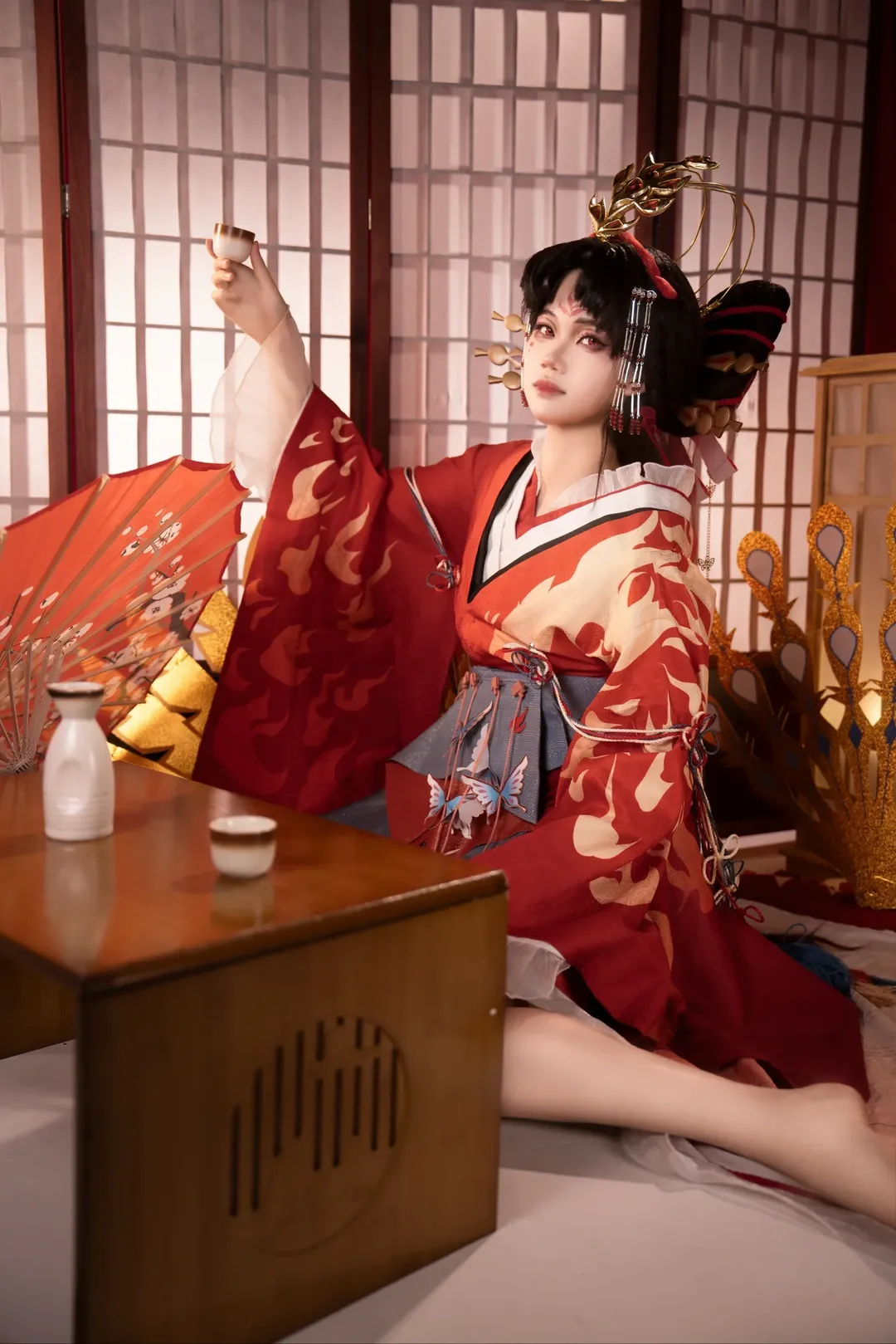 【不知火cos】阴阳师蝶步韶华，浴火重生的红蝶舞 - 第 8 张