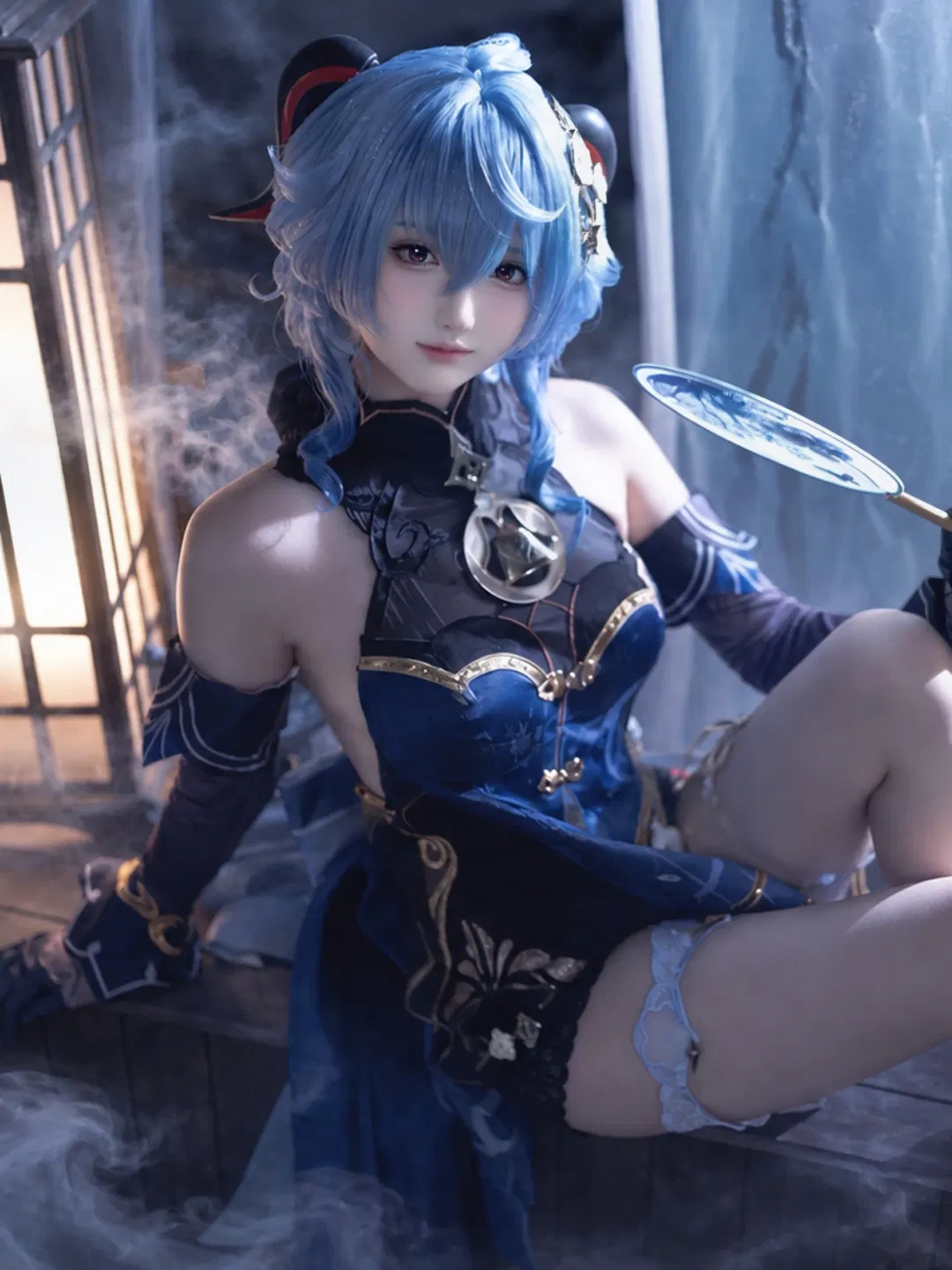 【甘雨cos】原神海灯节温泉度假，蓝发麒麟的慵懒时光 - 第 1 张