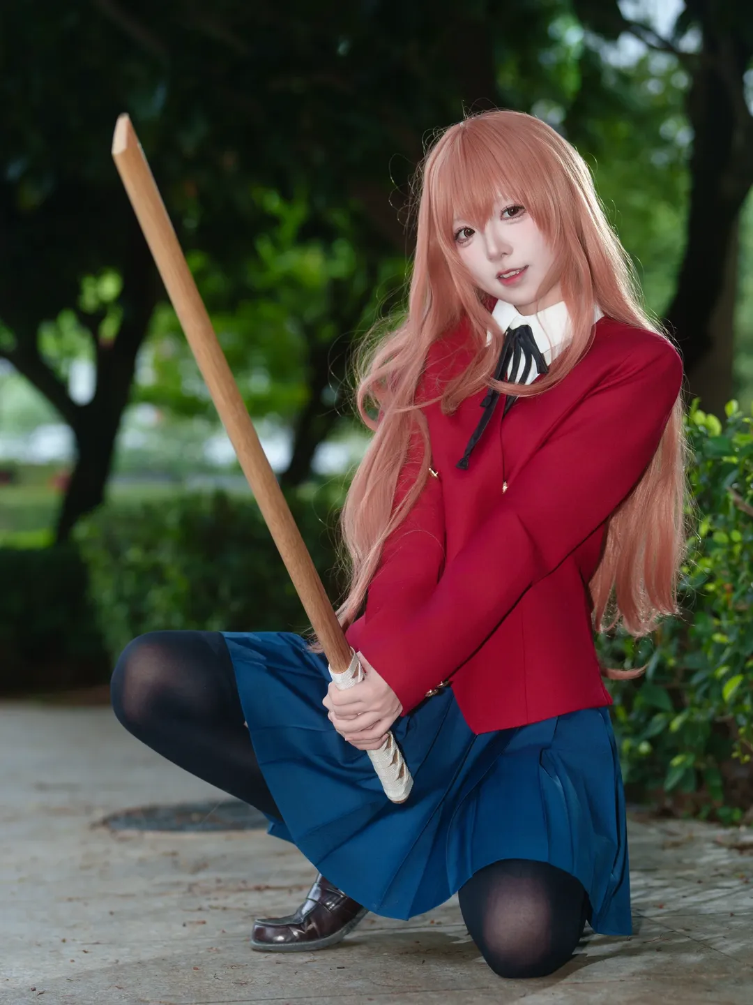 【逢坂大河cos】《龍與虎》紅色小西裝與木刀的經典搭配 - 第 4 張