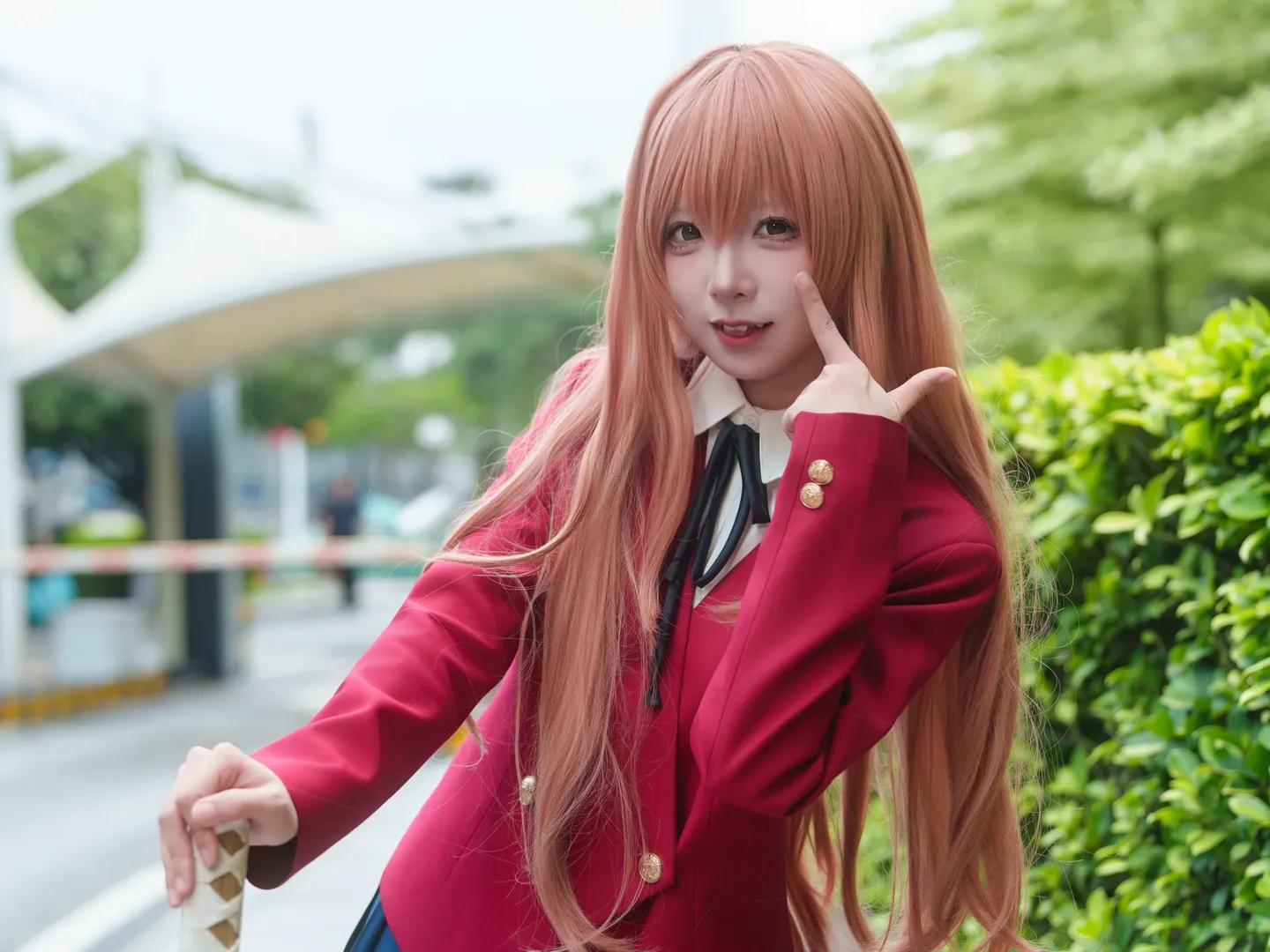 【逢坂大河cos】《龍與虎》紅色小西裝與木刀的經典搭配 - 第 6 張
