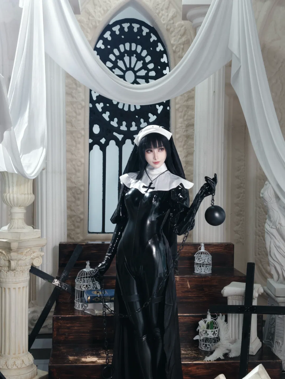 皮衣修女cosplay分享 这次终于不勒了 - 第 2 张