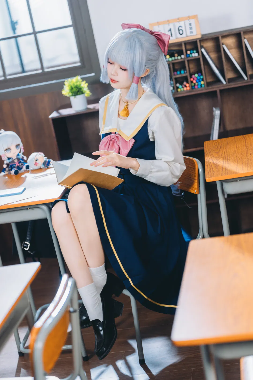 【神里绫华cos】同桌的绫华现代paro，昭和感与生日蛋糕的相遇 - 第 1 张