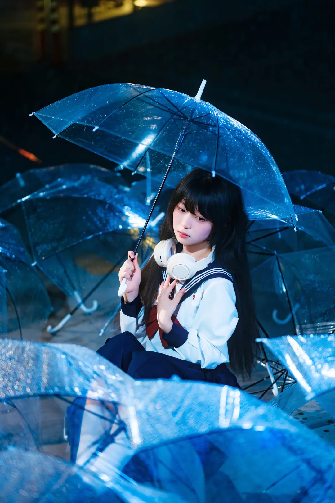 雨夜天台的水手服情绪风写真 - 第 10 张
