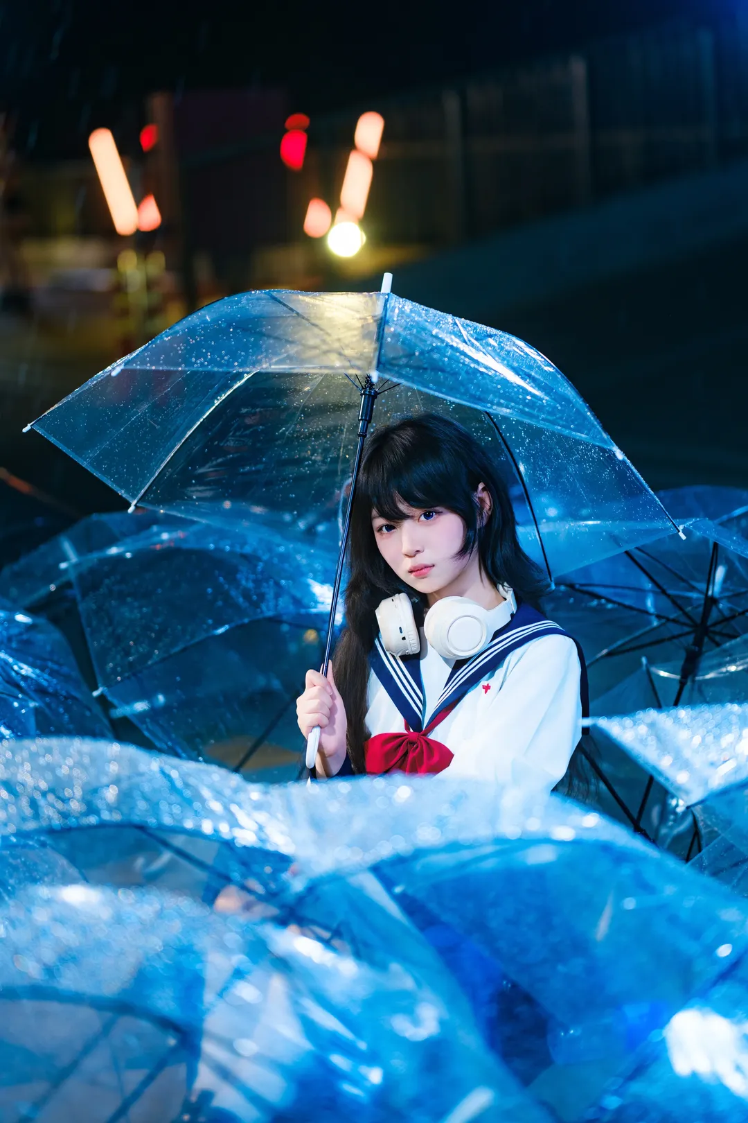 雨夜天台的水手服情绪风写真 - 第 11 张