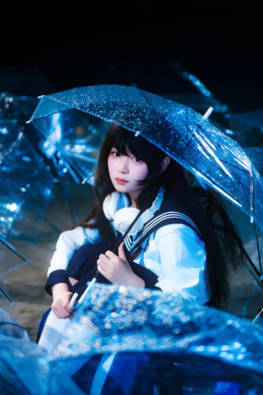 雨夜天台的水手服情绪风写真 - 第 12 张