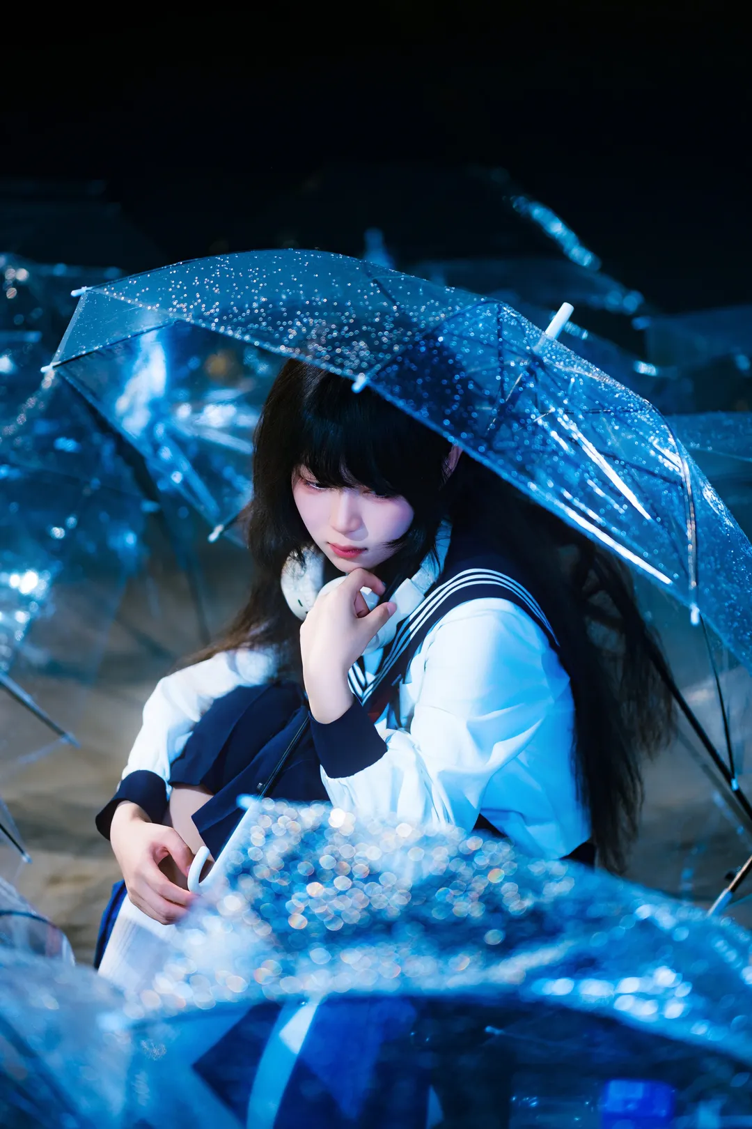 雨夜天台的水手服情绪风写真 - 第 8 张