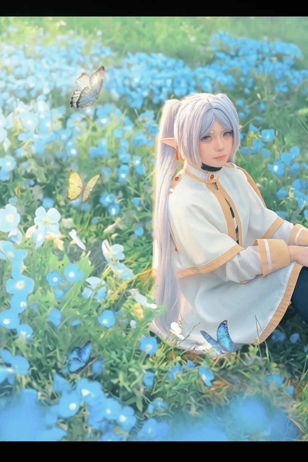 【芙莉莲cos】阴雨天修出晴天花海氛围 - 第 1 张