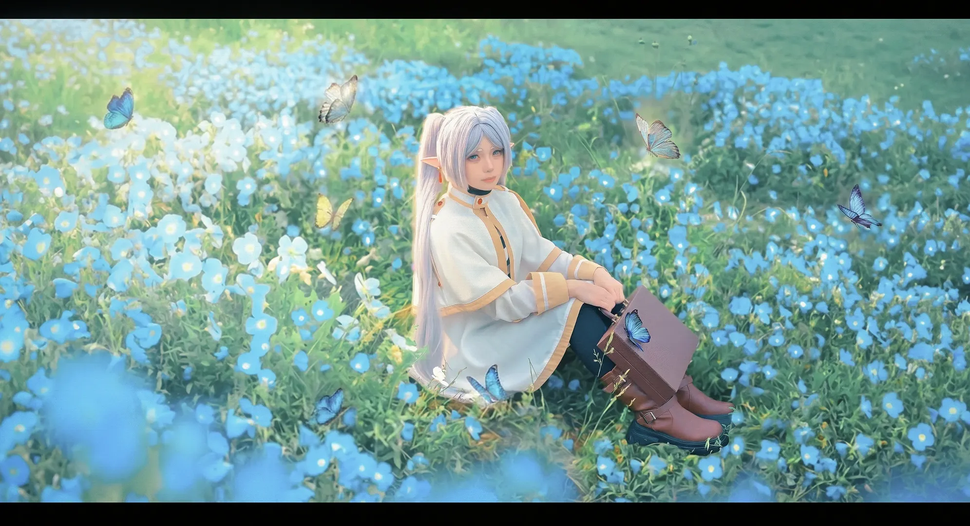 【芙莉莲cos】阴雨天修出晴天花海氛围 - 第 2 张