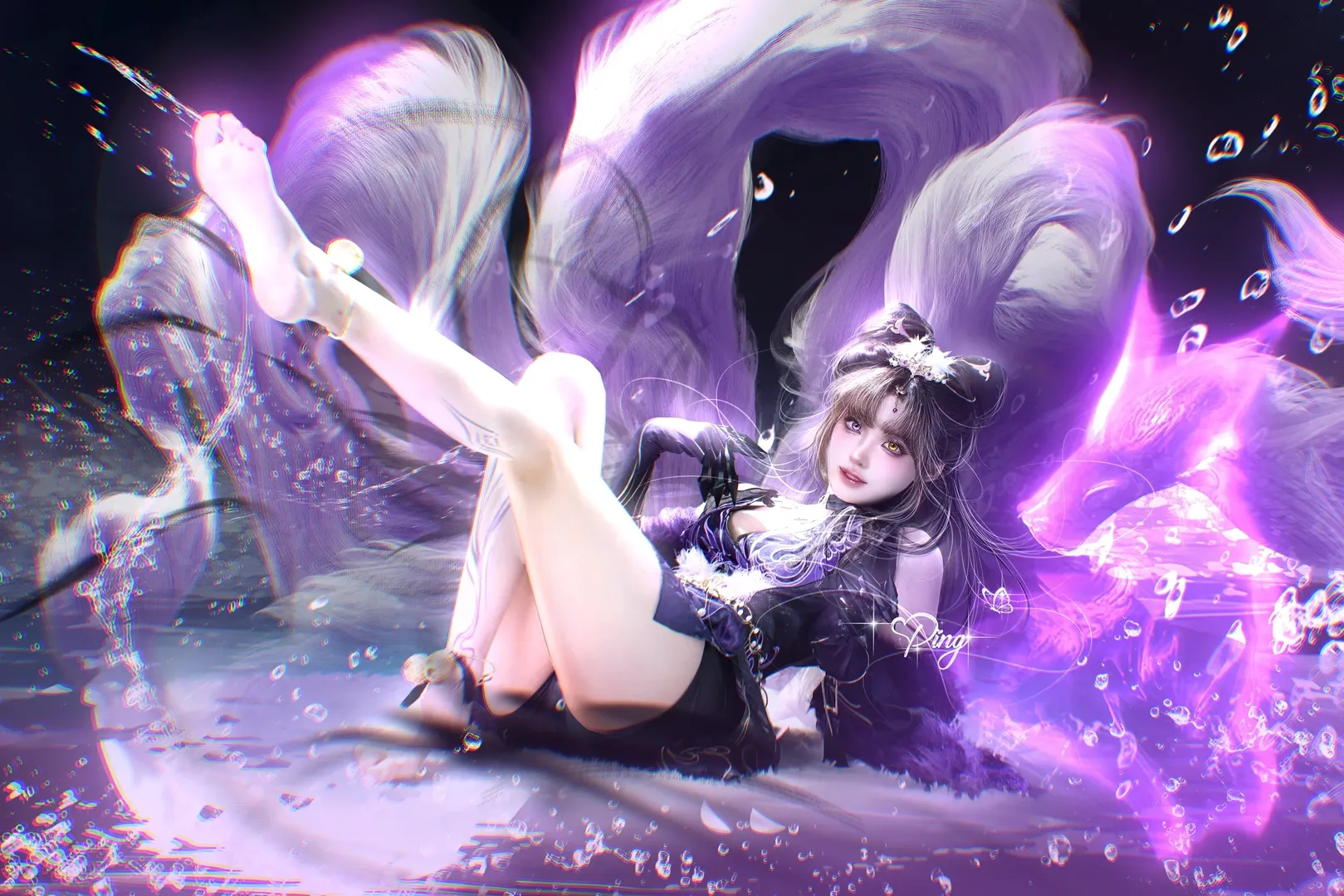 【玉玲珑cos】永劫无间紫气缭绕的妖冶感还原 - 第 3 张