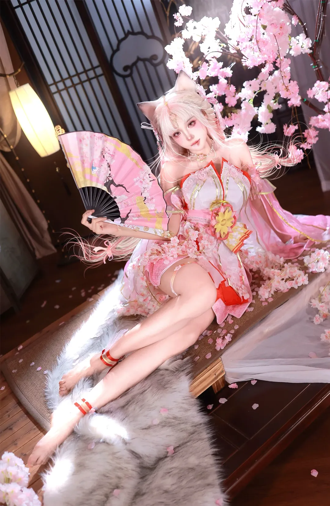 【胡桃cos】永劫无间土御门胡桃樱云天女，狐耳与樱花下的展现 - 第 2 张