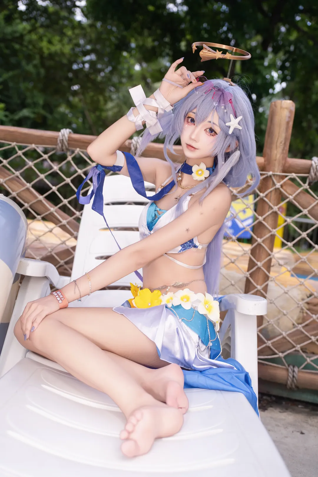 【知更鸟cos】夏日水上乐园的晴歌泳装拍摄记录 - 第 1 张