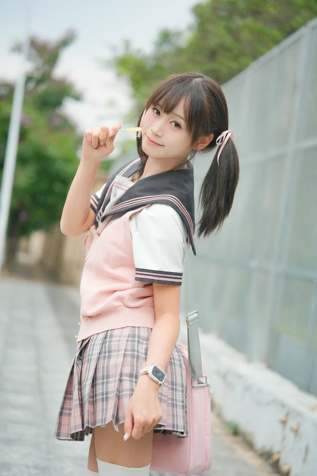 元气少女的JK制服街拍，富士相机的胶片感记录 - 第 2 张