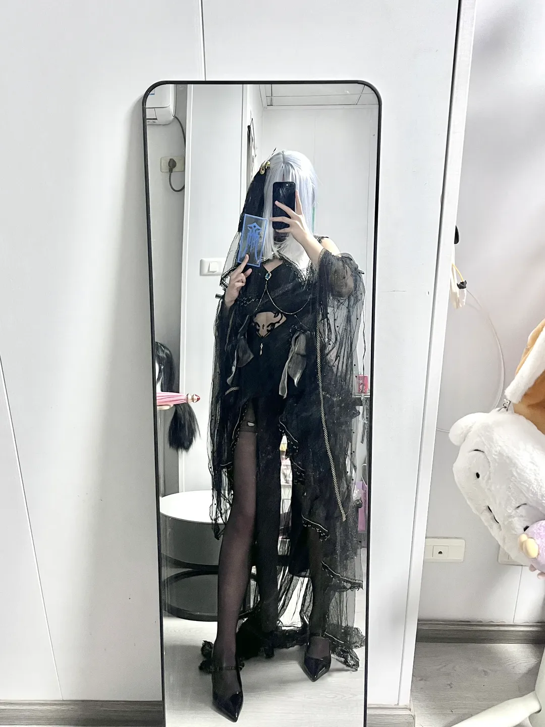 【申鹤cos】镜子太窄影响出片，吐槽对镜拍的构图痛点 - 第 1 张