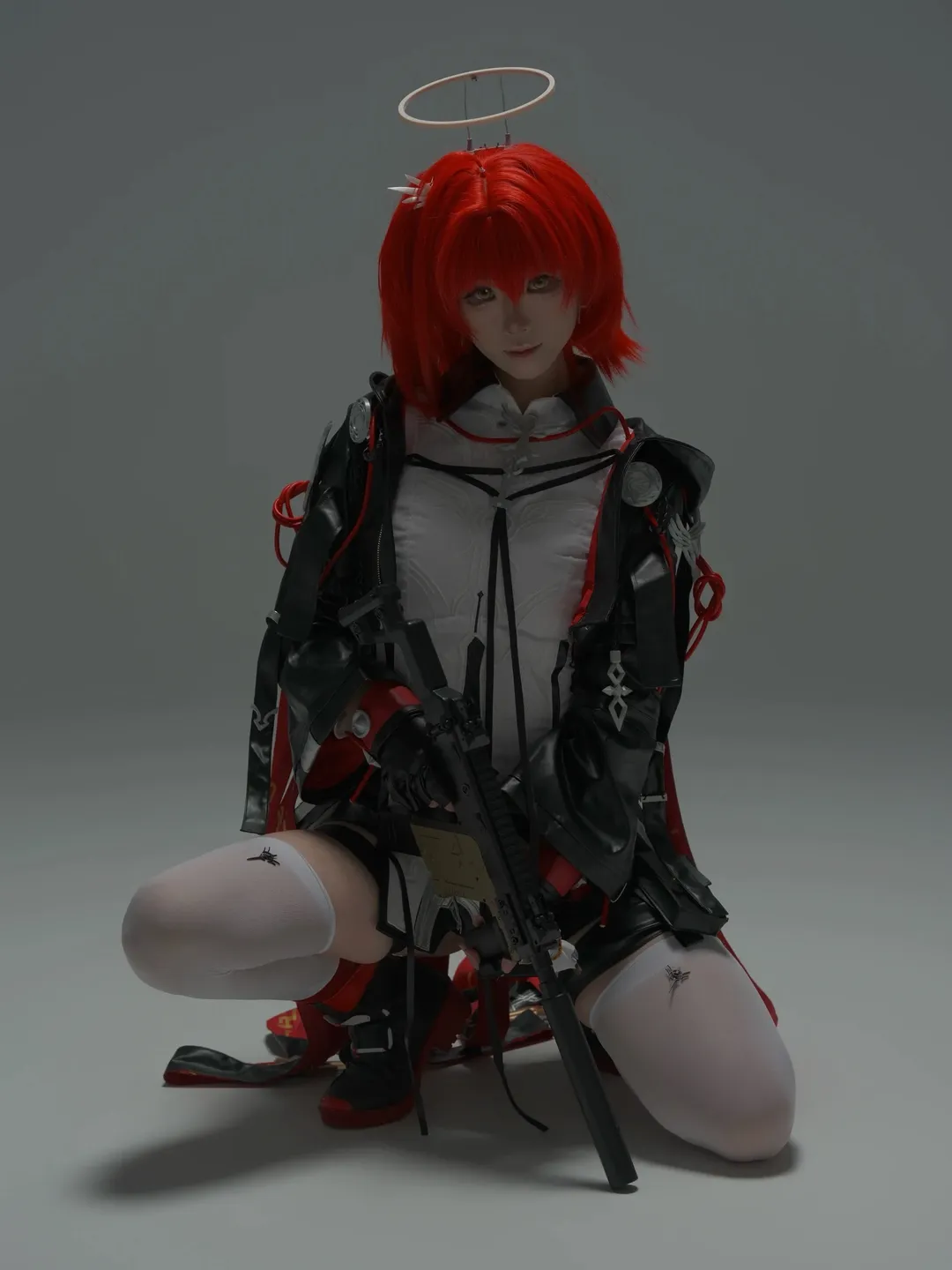 【新約能天使cos】戰術風白絲與紅髮的棚拍質感 - 第 2 張