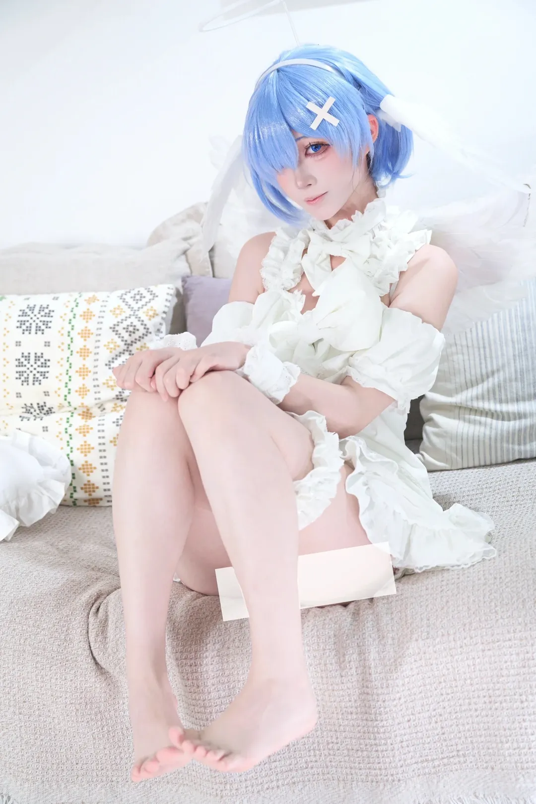 【蕾姆cos】纯白天使造型，室内清透感写真记录 - 第 1 张