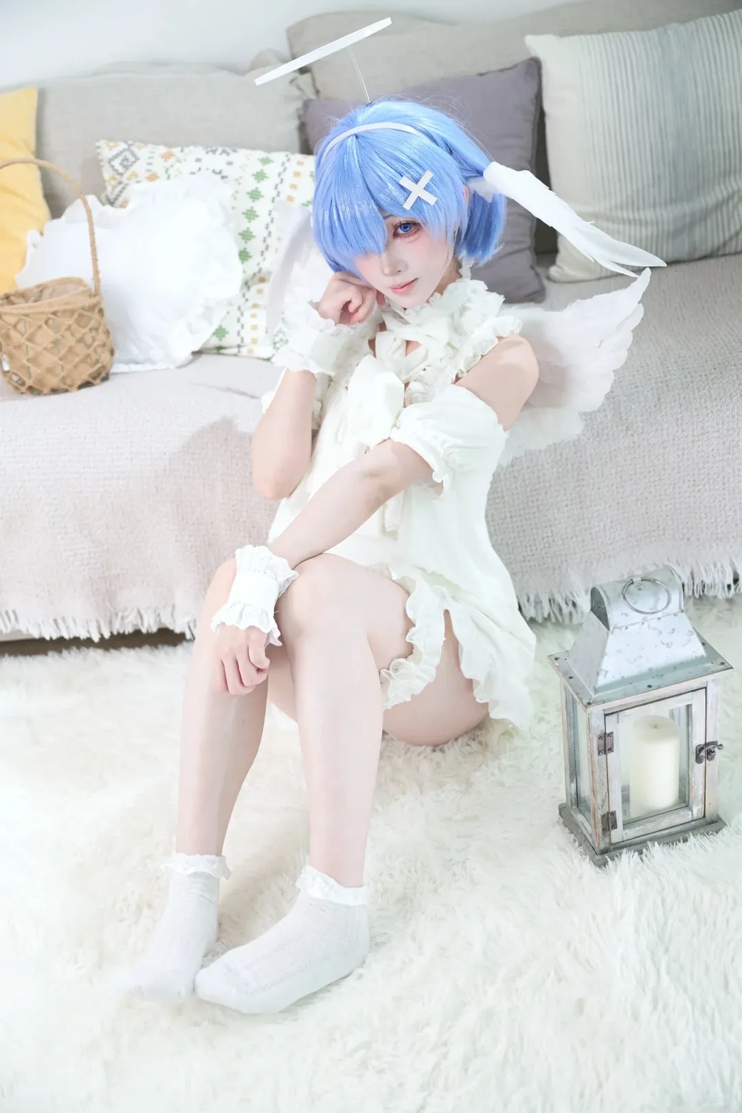 【蕾姆cos】纯白天使造型，室内清透感写真记录 - 第 2 张