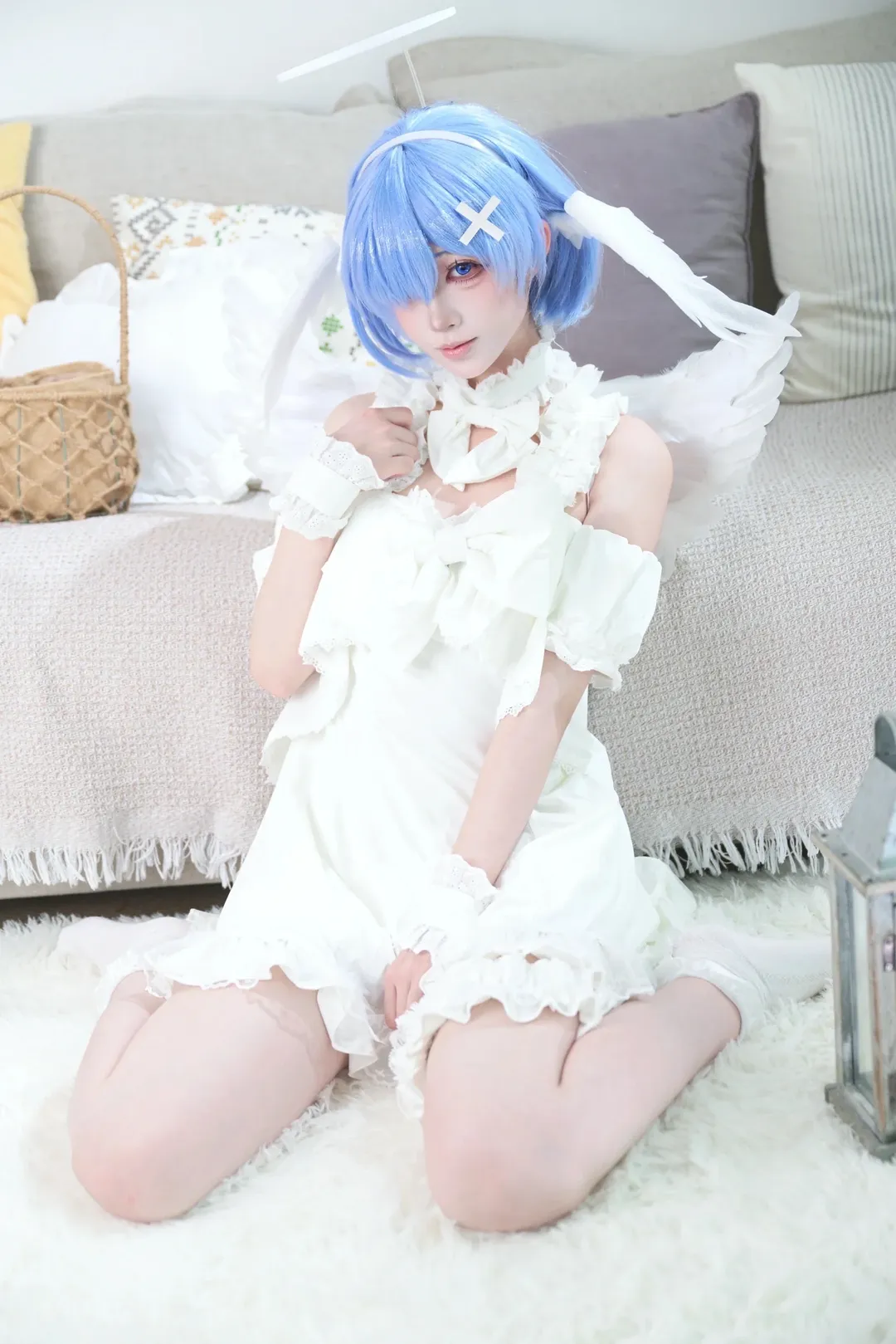 【蕾姆cos】纯白天使造型，室内清透感写真记录 - 第 3 张