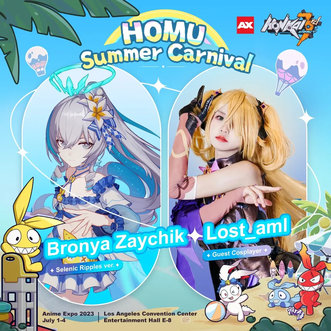 【布洛妮娅cos】崩坏3夏日泳装，洛杉矶漫展现场