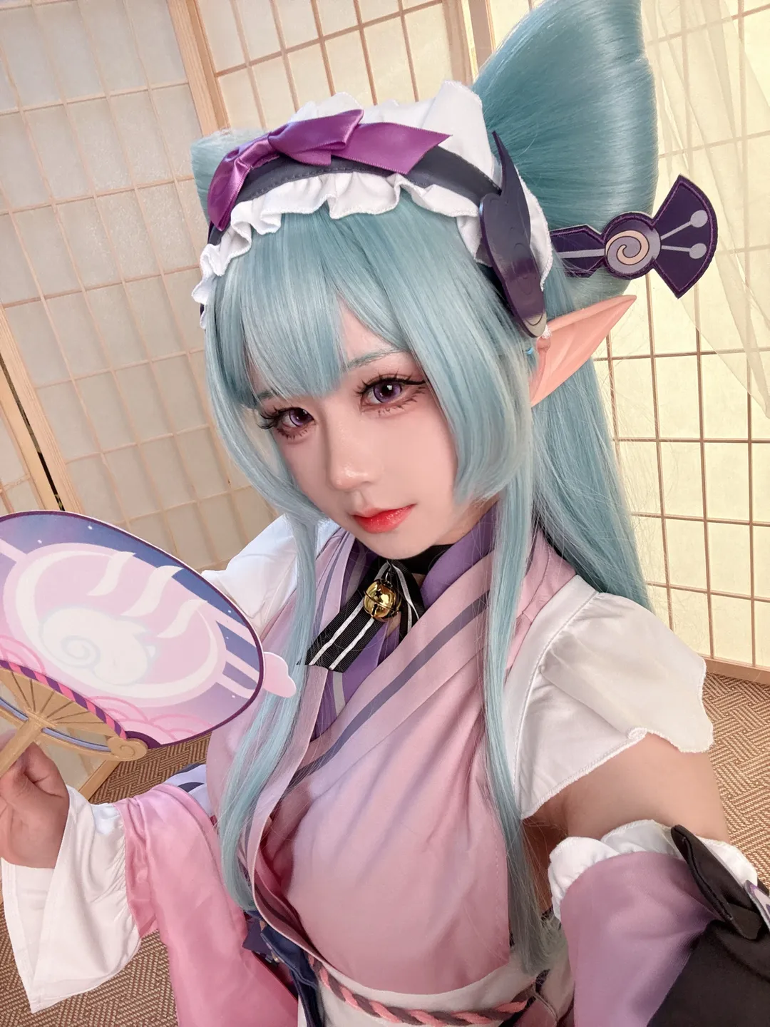 【梦见月瑞希cos】原神里粉紫色调的梦幻搭配 - 第 1 张
