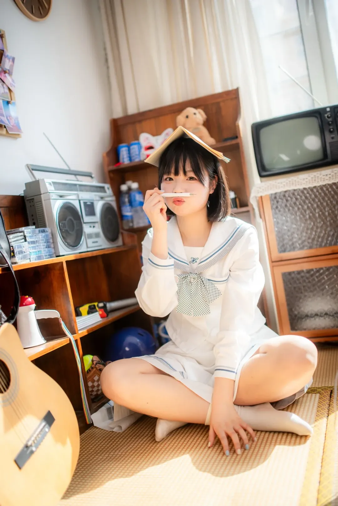 宅家日记录这套日系JK水手服写真 - 第 1 张