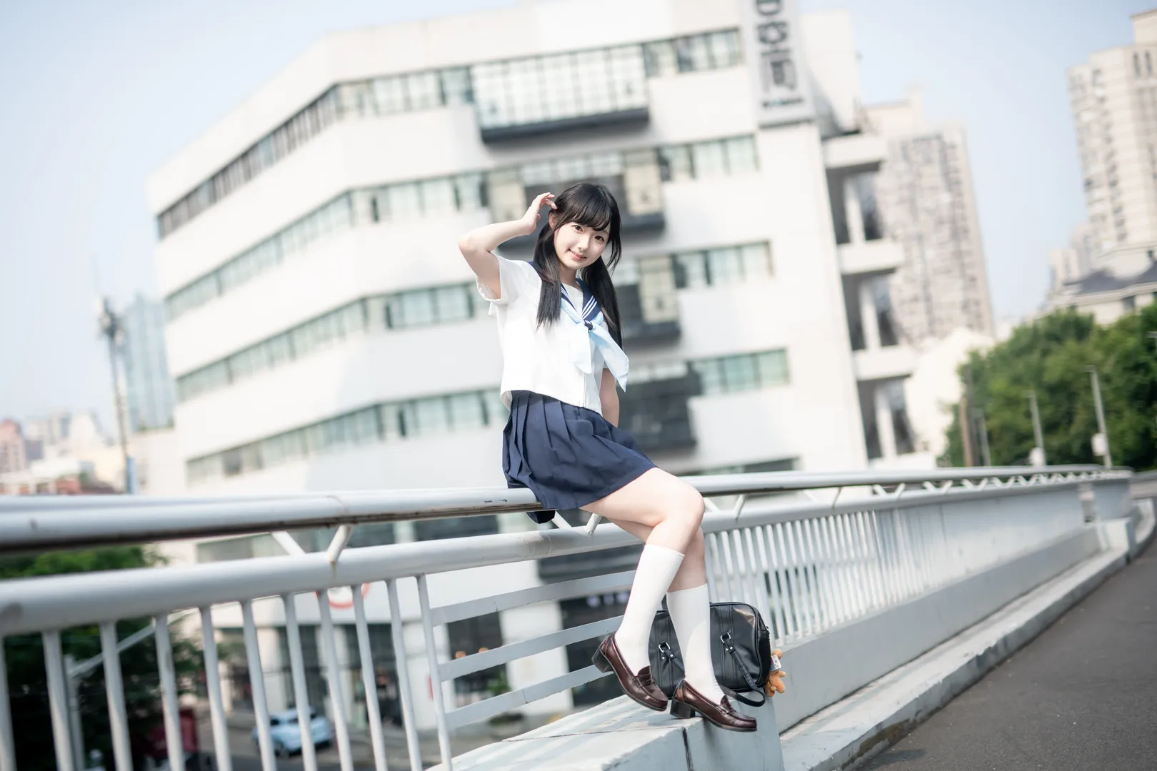 上海的盛夏，日系JK水手服街头写真 - 第 6 张