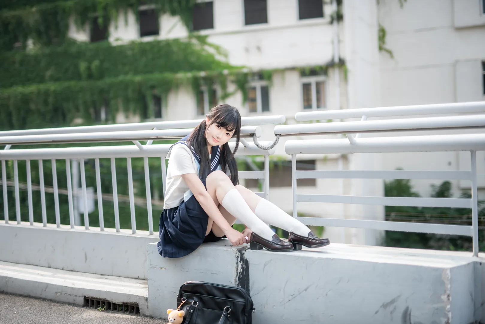 上海的盛夏，日系JK水手服街头写真 - 第 7 张