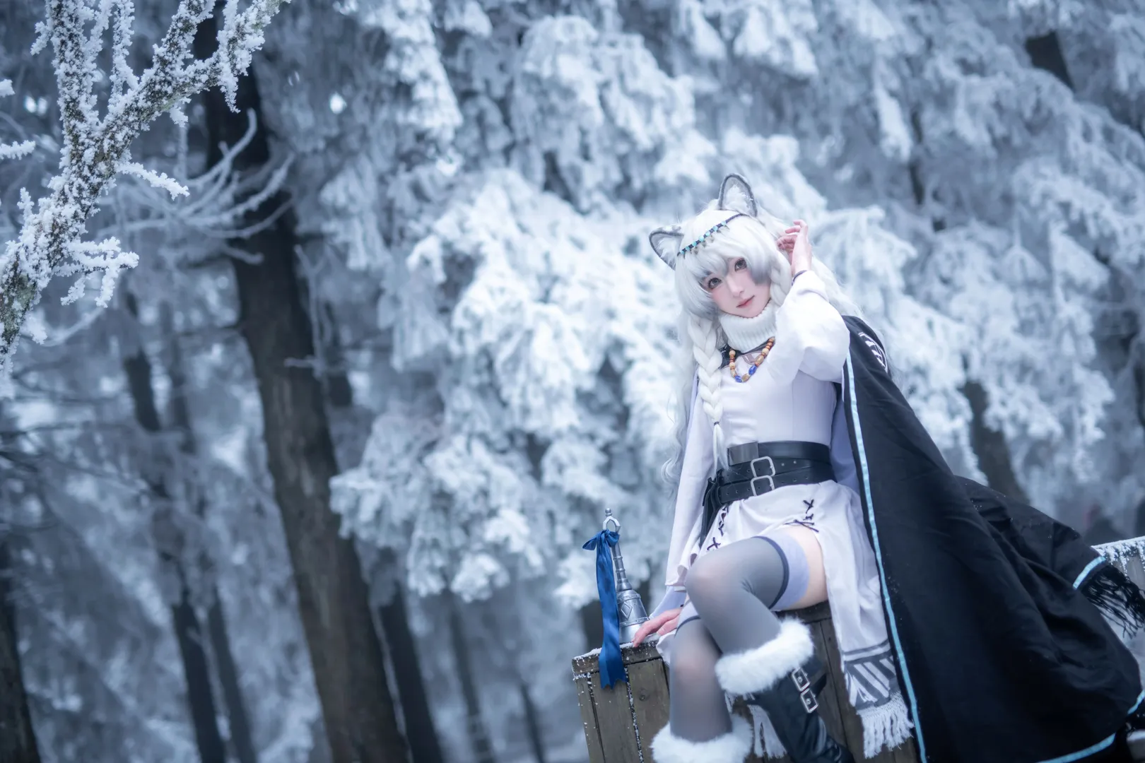 【初雪cos】明日方舟谢拉格的初雪，重庆的雪景太给力了 - 第 3 张