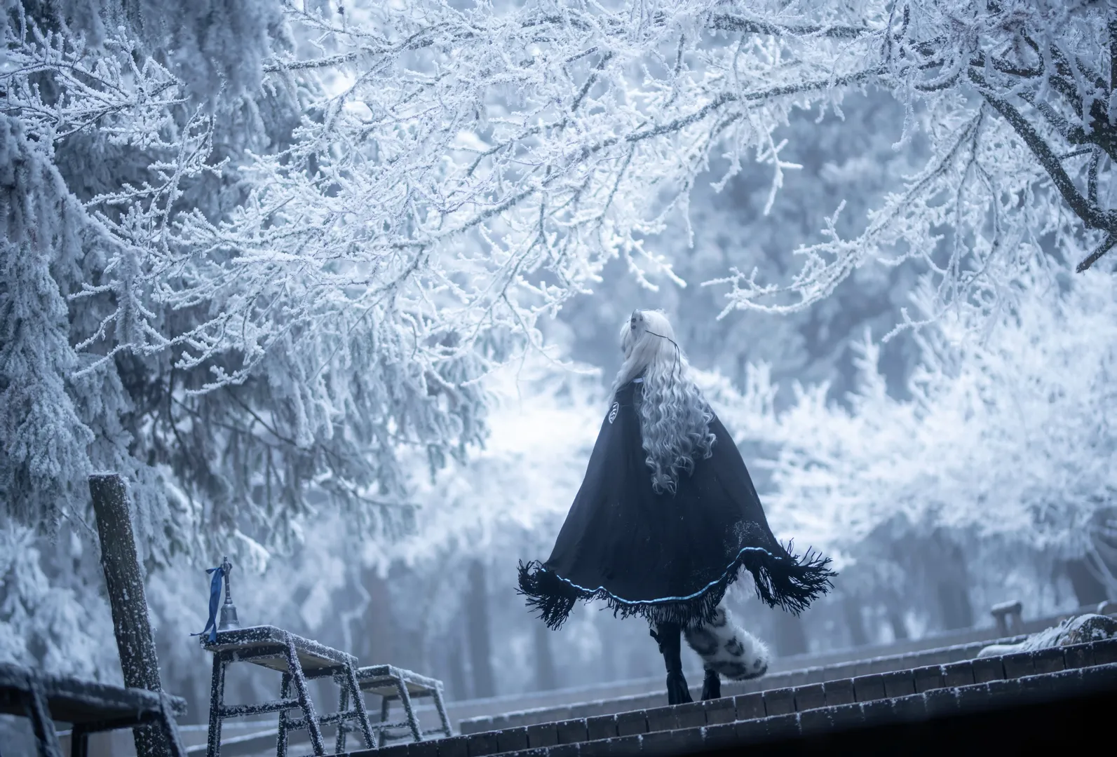 【初雪cos】明日方舟谢拉格的初雪，重庆的雪景太给力了 - 第 6 张