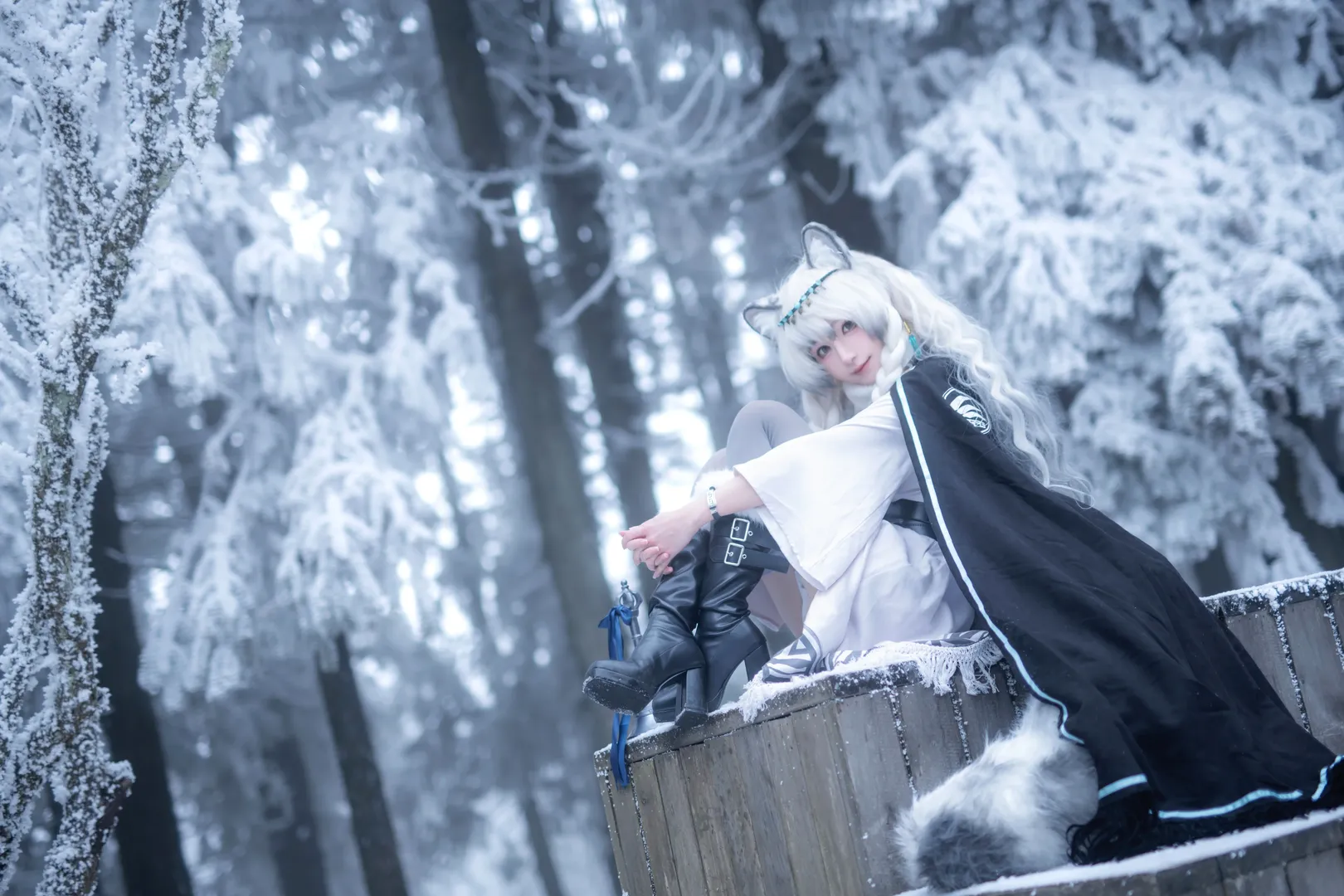 【初雪cos】明日方舟谢拉格的初雪，重庆的雪景太给力了 - 第 8 张