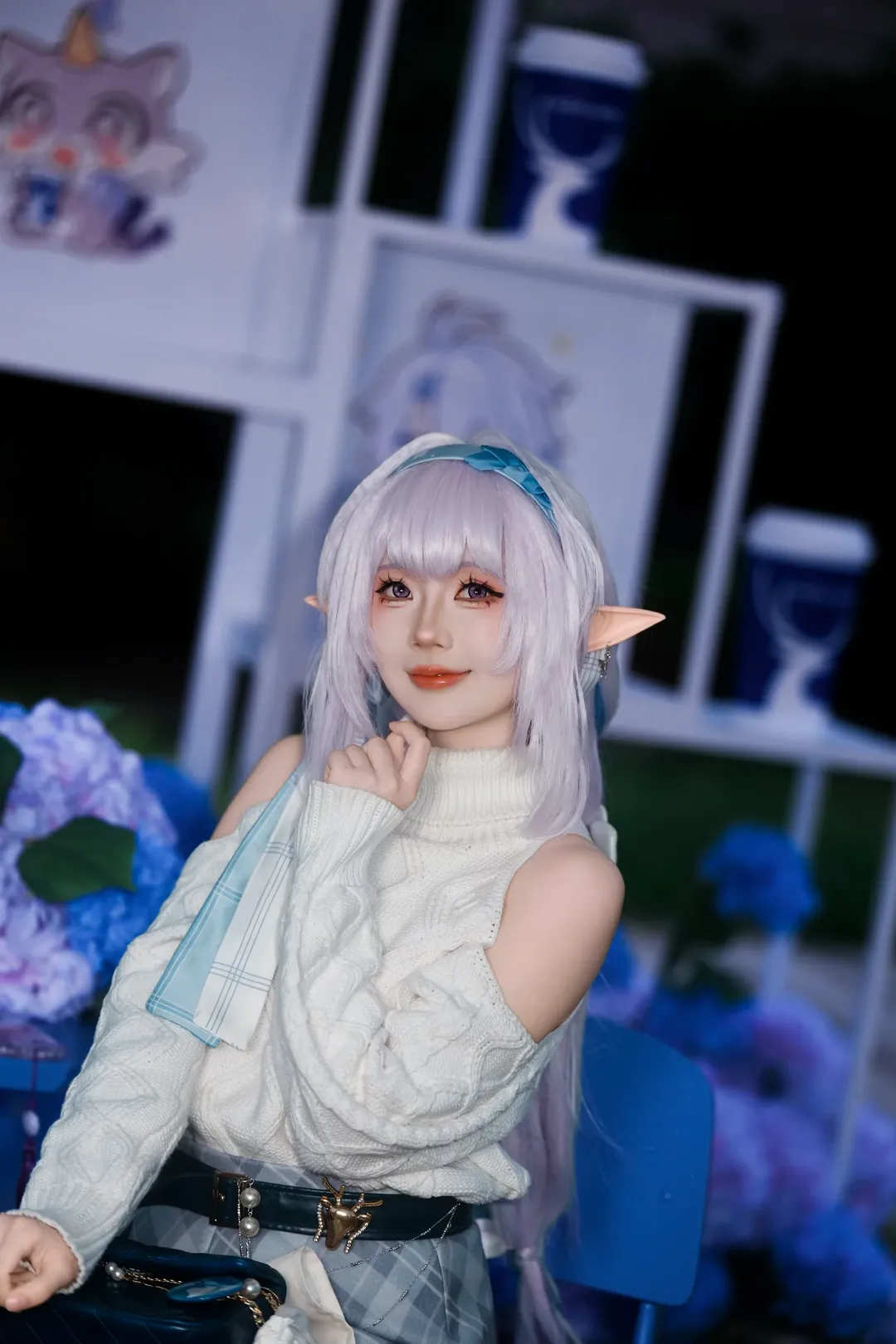 【遐蝶cos】藍調花海里的溫婉純真，夜景下的遐蝶時光 - 第 8 張