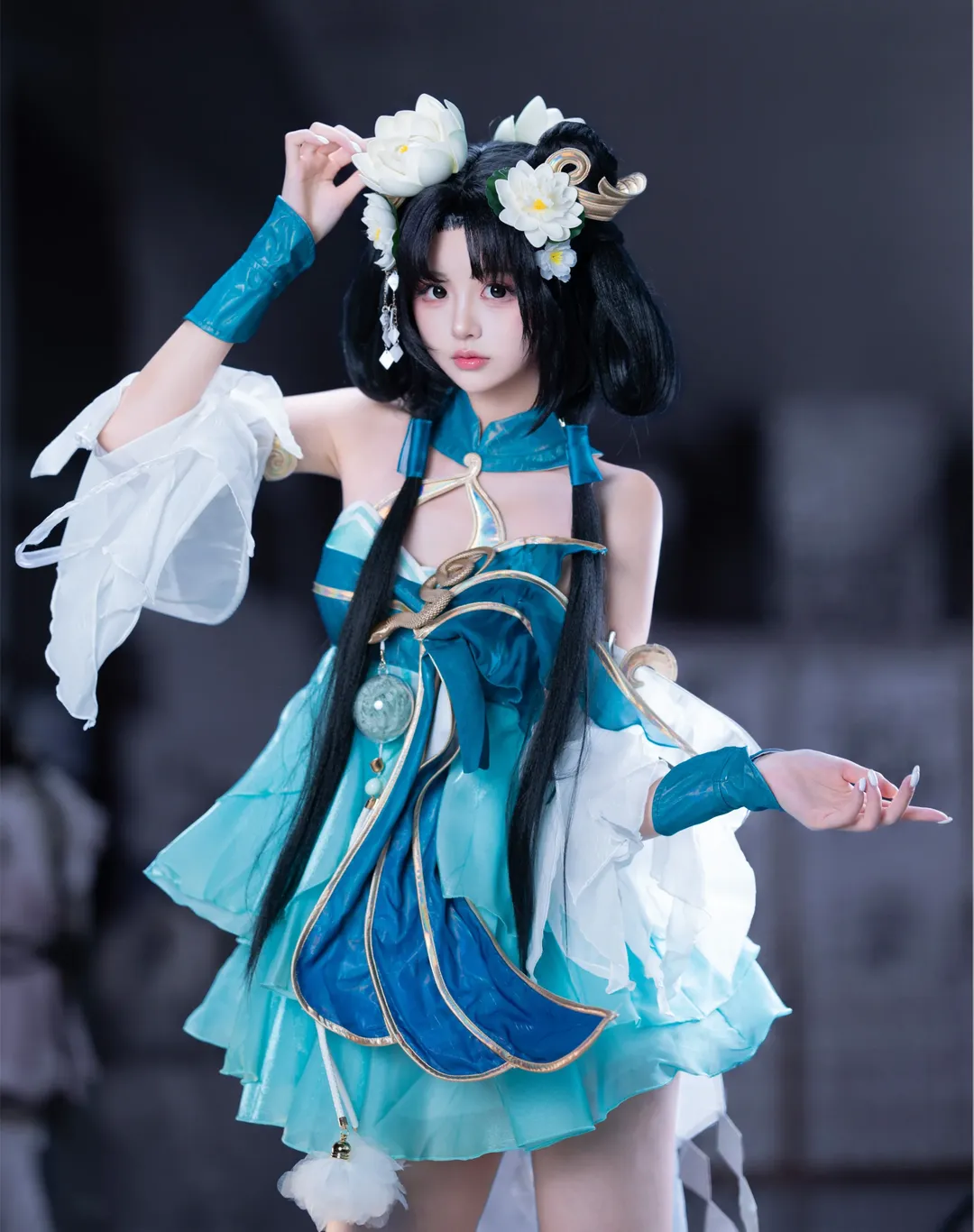 【小乔青蛇cos】王者荣耀小乔青蛇造型，手持团扇的灵动少女 - 第 4 张