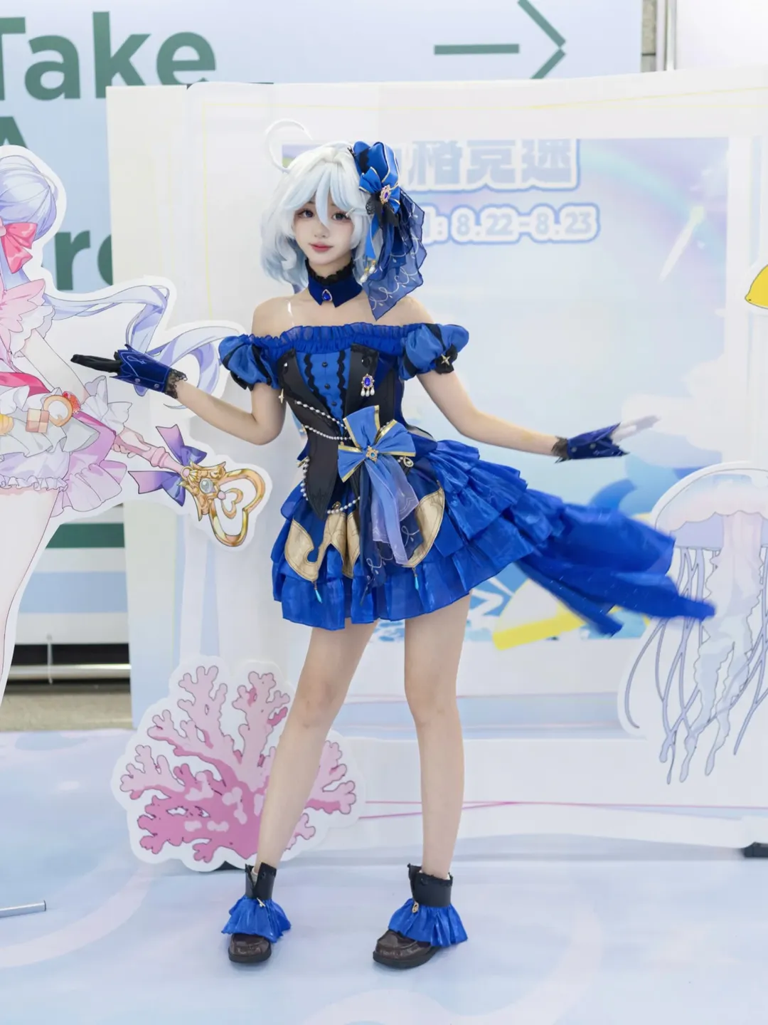 【芙宁娜cos】在青岛拍摄原神角色的海洋风蓝裙 - 第 2 张
