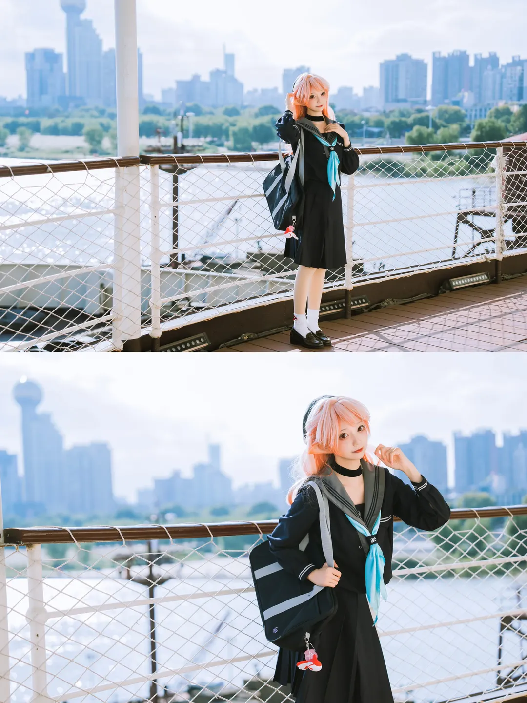 【明日方舟遙cos】江風裡的水手服小偶像 - 第 3 張