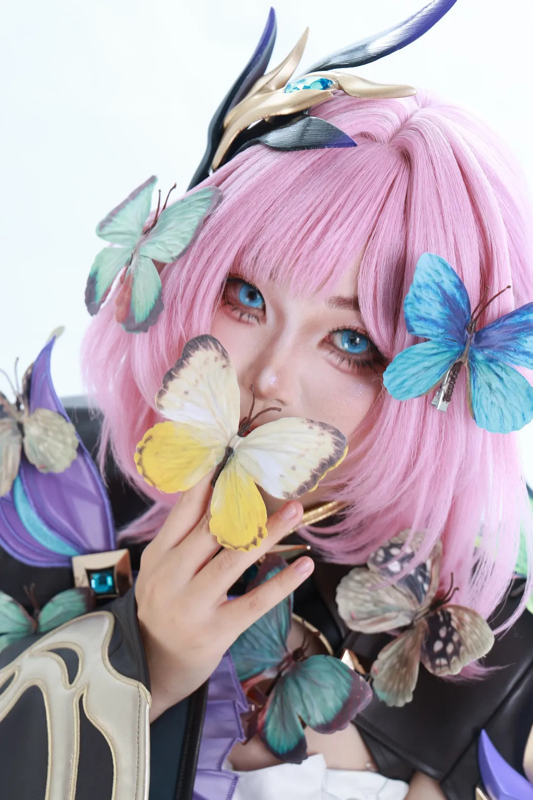 【爱莉希雅cos】崩坏3 粉色妖精与蝴蝶的梦幻同框 - 第 1 张