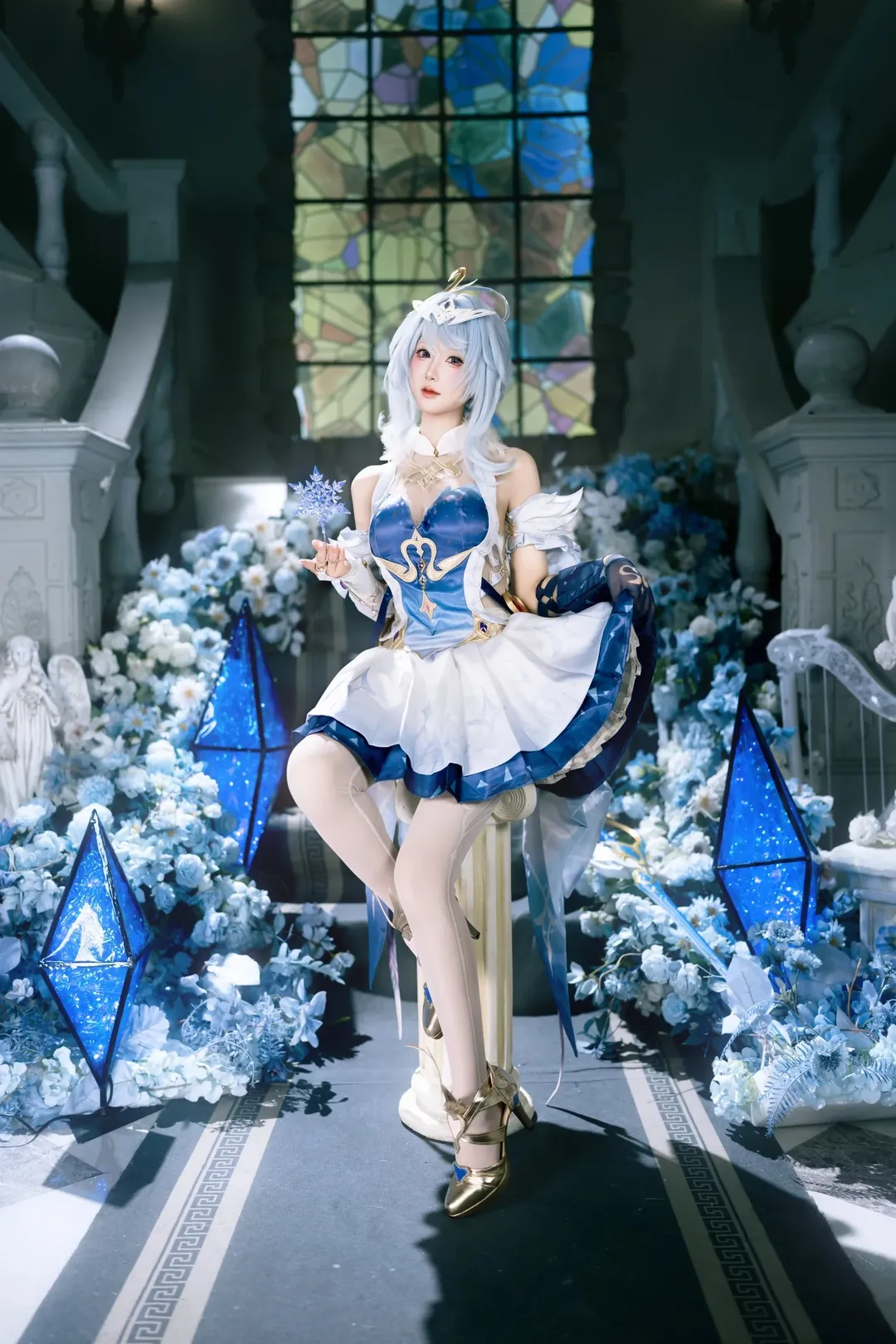 【奧黛塔cos】藍白裙與白絲的完美搭配 - 第 3 張