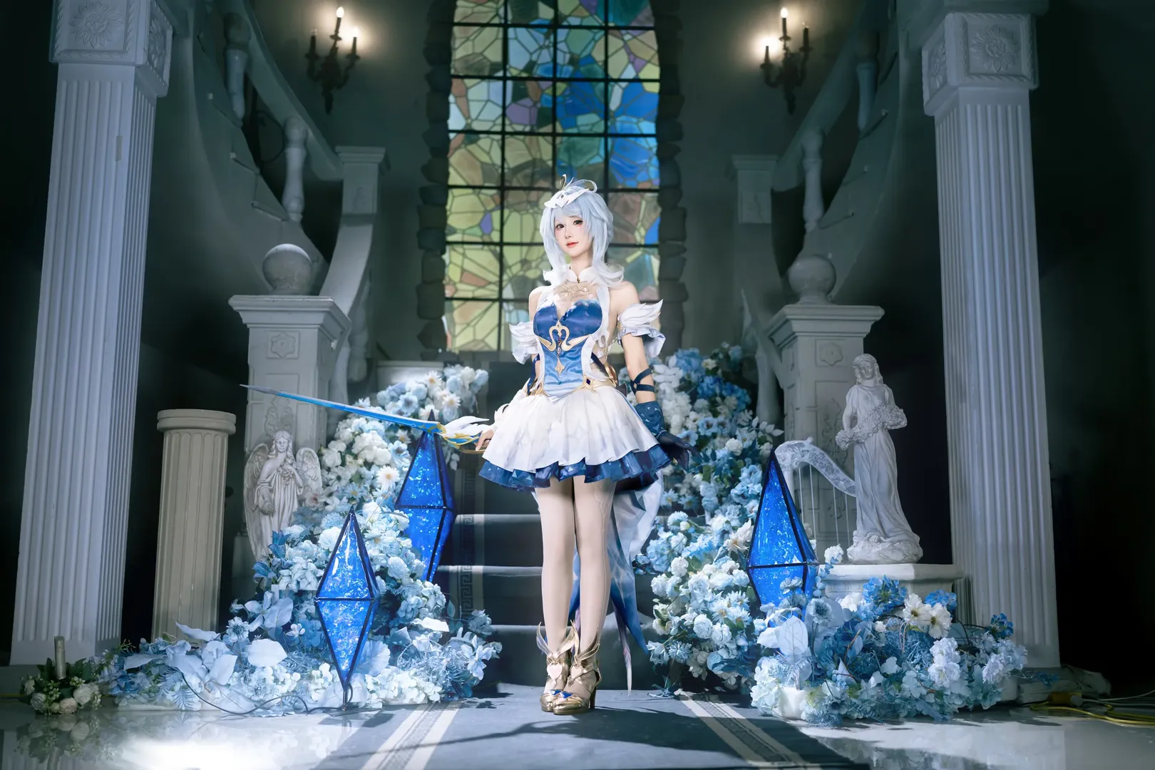 【奧黛塔cos】藍白裙與白絲的完美搭配 - 第 4 張