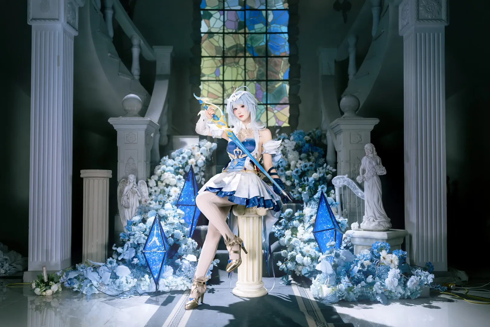 【奧黛塔cos】藍白裙與白絲的完美搭配 - 第 6 張