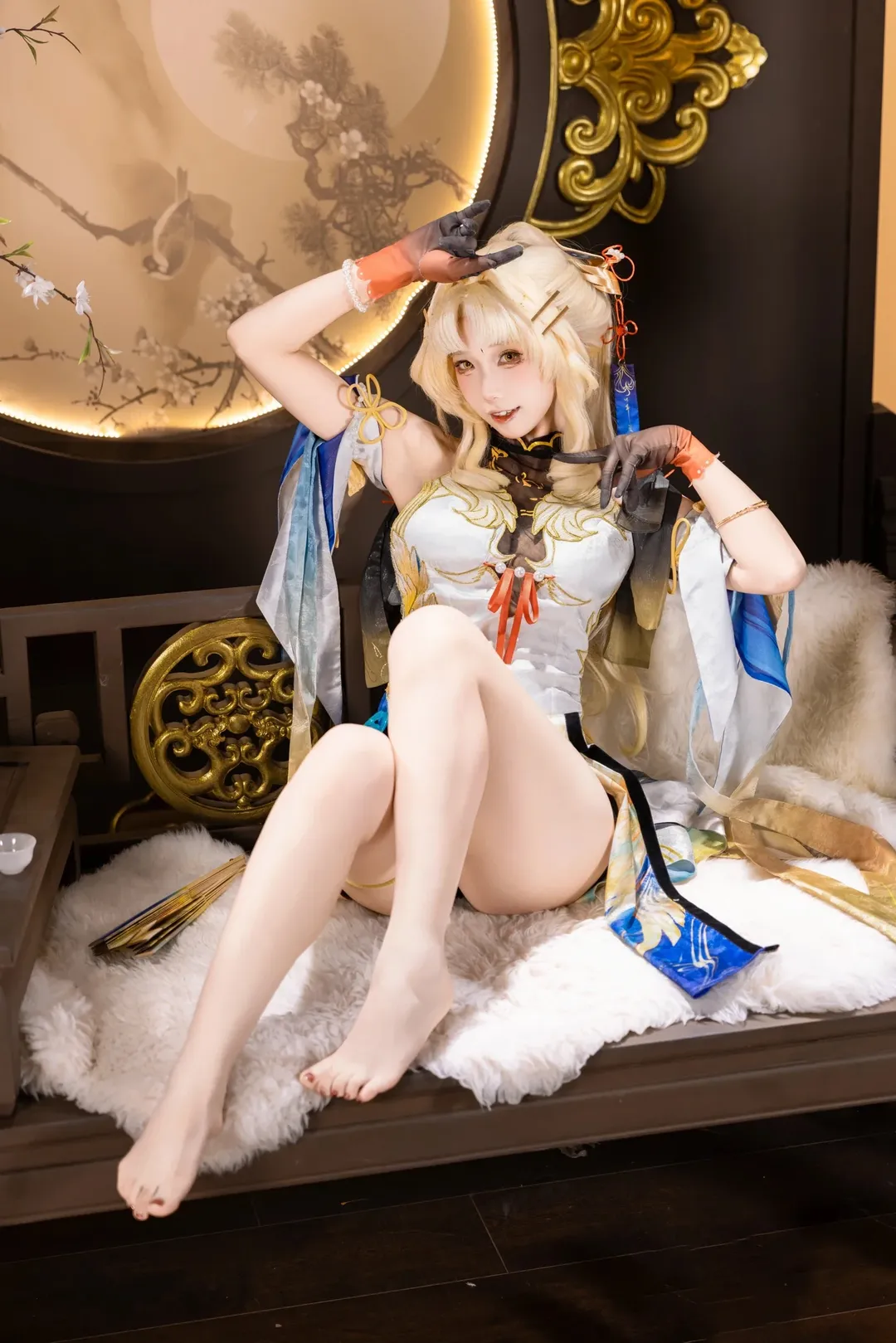 【穗穗cos】鸣潮国风幻想，折扇轻摇的慵懒时光 - 第 2 张
