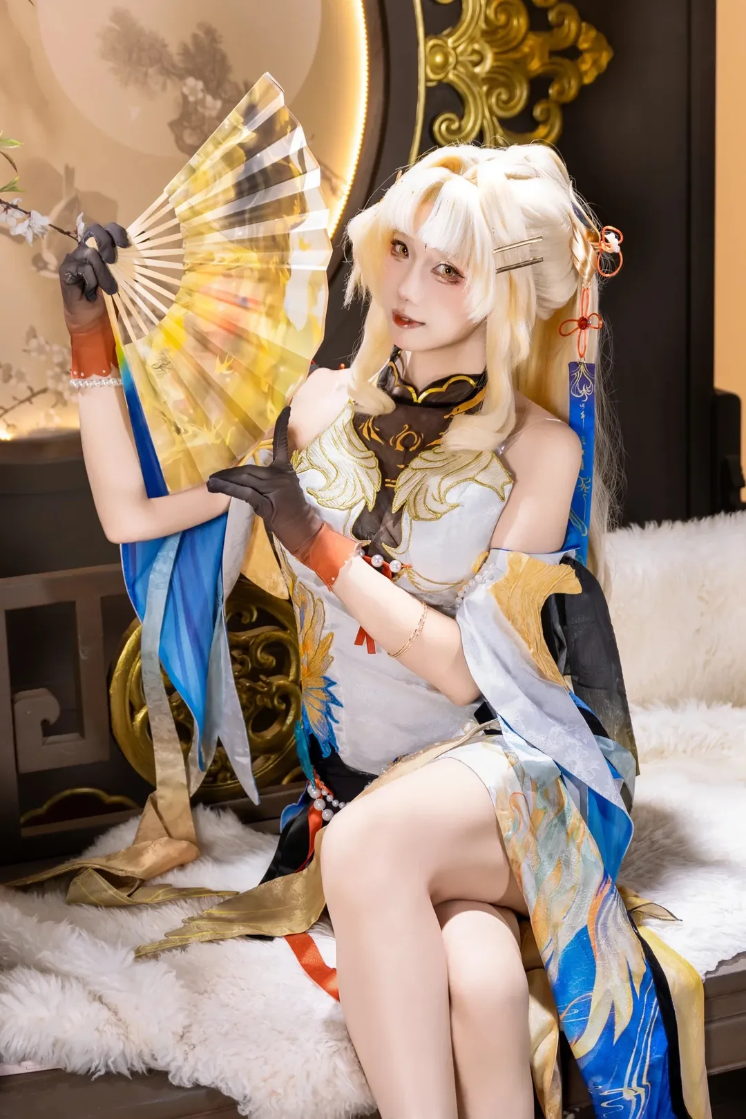 【穗穗cos】鸣潮国风幻想，折扇轻摇的慵懒时光 - 第 3 张