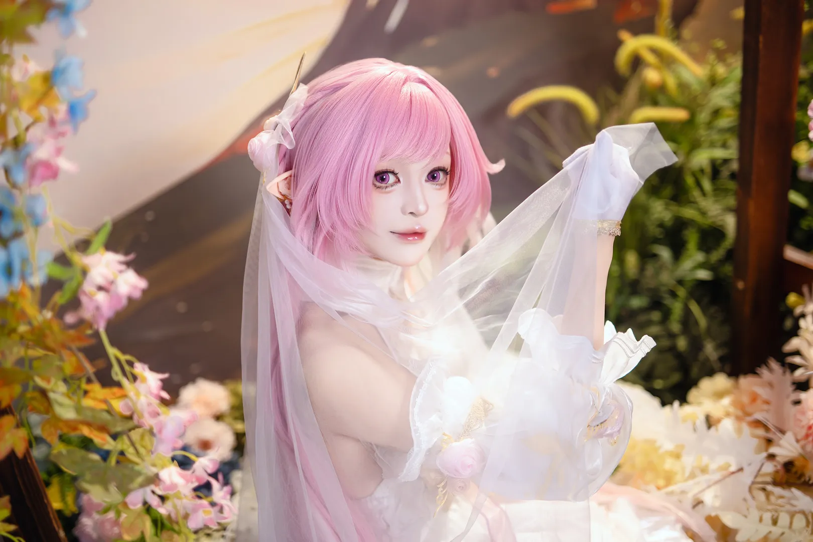 【爱莉希雅cos】崩坏三粉色妖精小姐的飞花之约 - 第 2 张