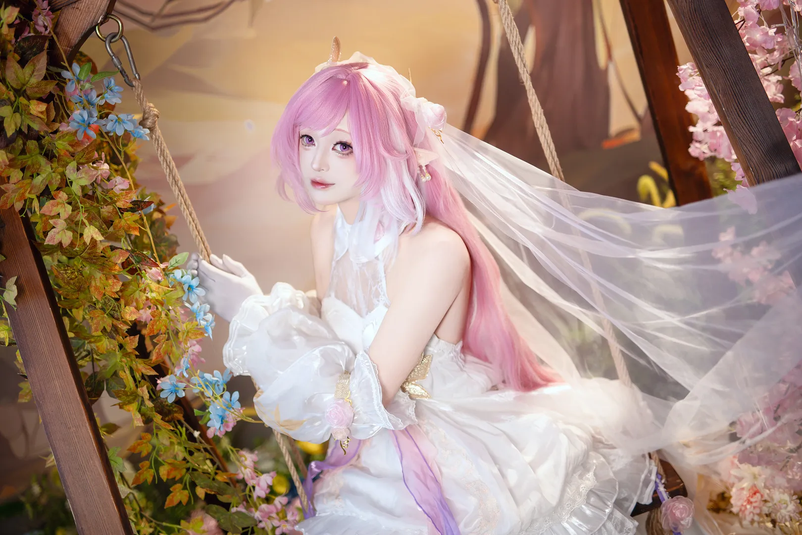 【爱莉希雅cos】崩坏三粉色妖精小姐的飞花之约 - 第 3 张