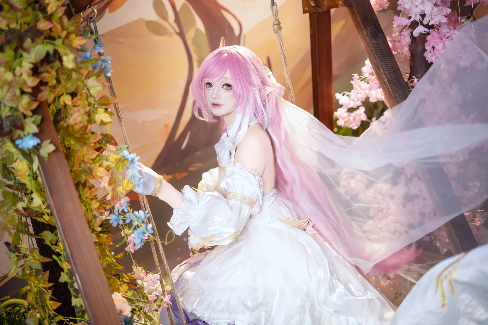 【爱莉希雅cos】崩坏三粉色妖精小姐的飞花之约 - 第 4 张