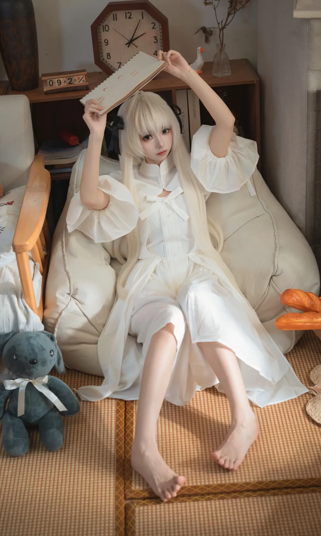 【穹cos】缘之空的白衣少女，宅家午后的慵懒时光 - 第 2 张