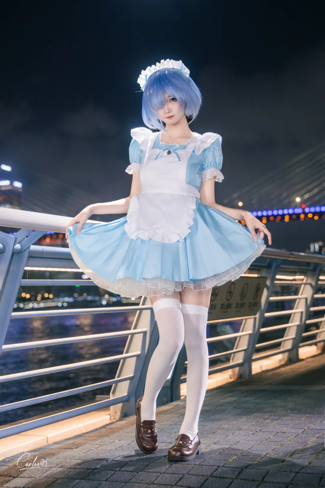 【蕾姆cos】Re從零開始江畔夜景，帶著剛出爐的麵包一起看江景 - 第 9 張