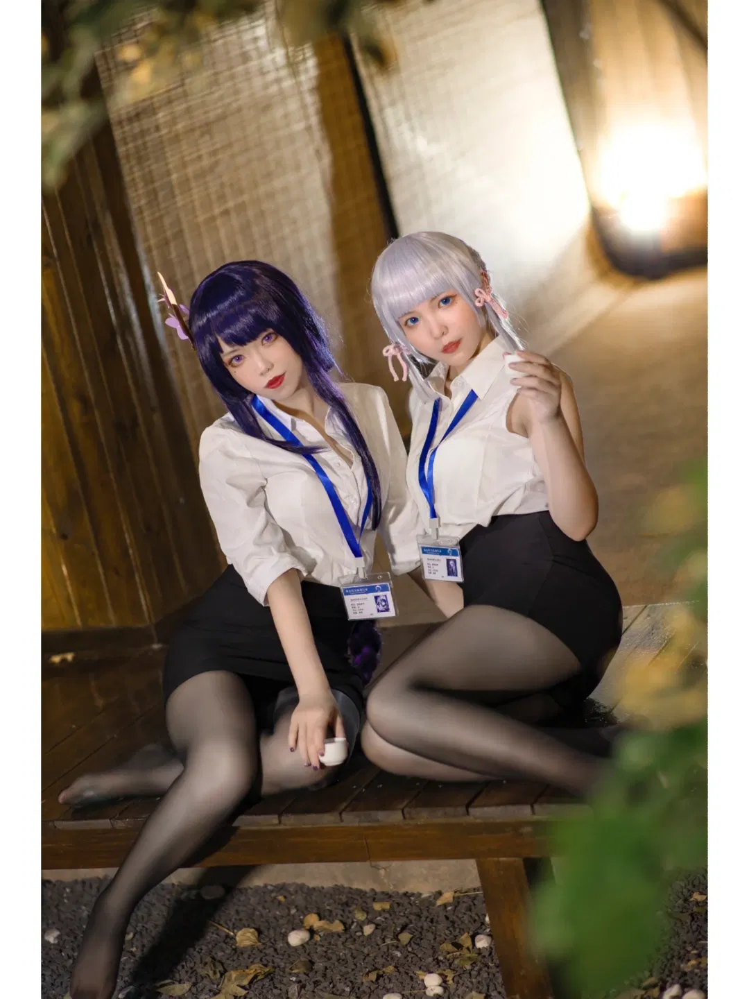 【雷電將軍cos】當雷電將軍和神裡綾華換上OL制服 - 第 4 張