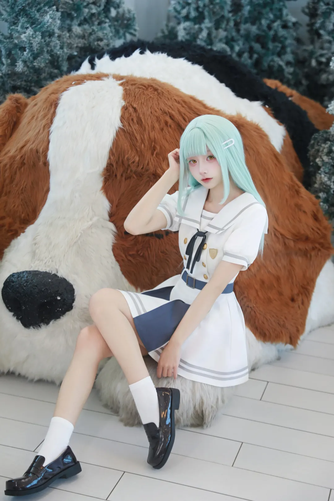 【若葉睦cos】BanG Dream! 薄荷綠與水手服的靜謐定格 - 第 2 張