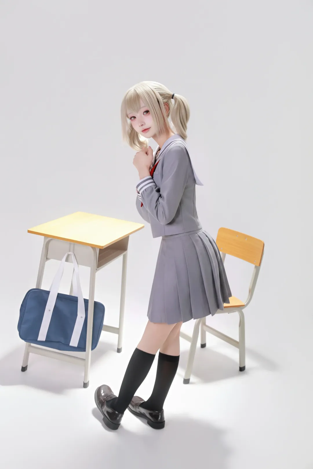 【小豆泽心羽cos】世界计划 教室制服与动作参考还原 - 第 2 张